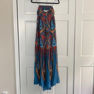 Free People, strapless, Summer maxi dress, open back with tie